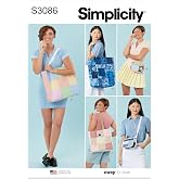 Simplicity S3086 Easy-to-Make Lined Patchwork Bags Sewing Pattern, One Size