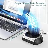 FIDECO Hard Drive Docking Station NVME SSD SATA HDD Cooling Fan USB C 10Gbps view 4