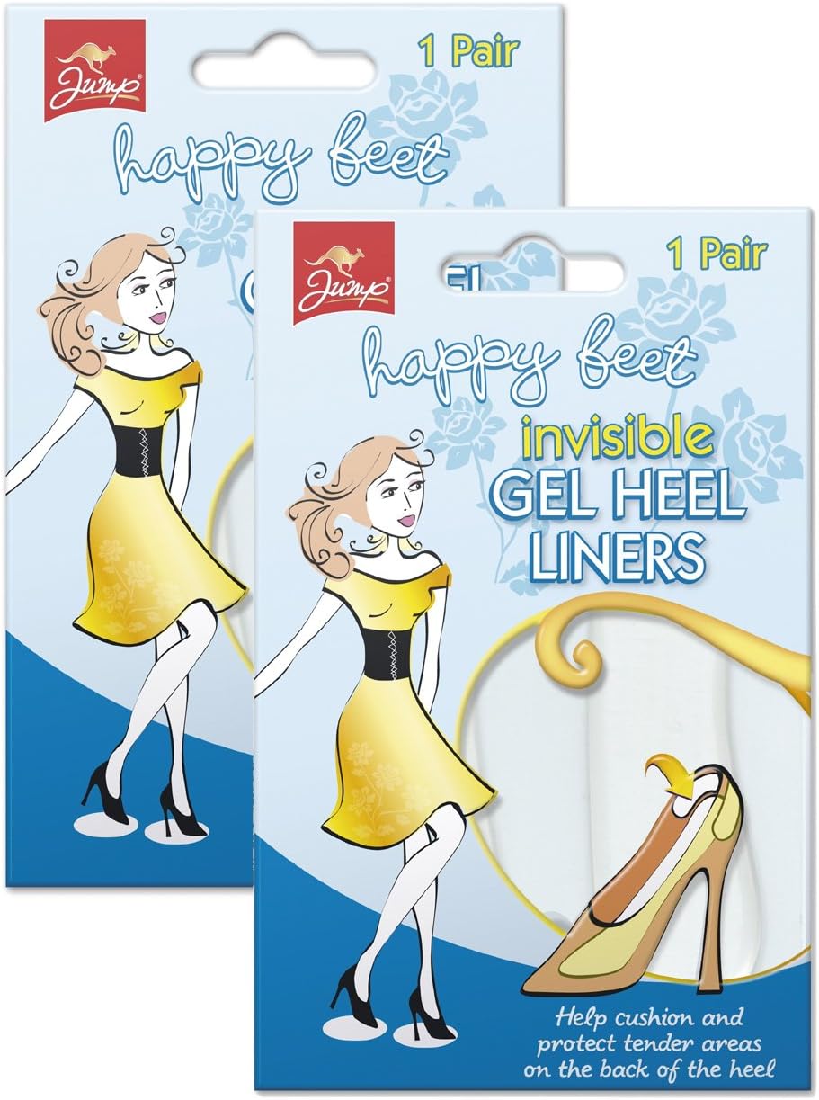 Jump Shoe CareTwin Pack of Gel Heel Liners - Invisible Heel Cushions for Any Shoes