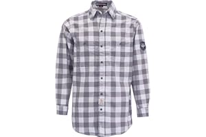 BOCOMAL FR Shirts Flame Resistant 100% C NFPA2112 7.5oz Men's Fire Retardant Welding Shirt