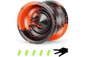 DIVMCEKNYY Yoyo Professional-Unresponsive Yoyo for Kids 8-12,Metal Yoyos for Adults,Tricks Yoyo with String - Black and Orange