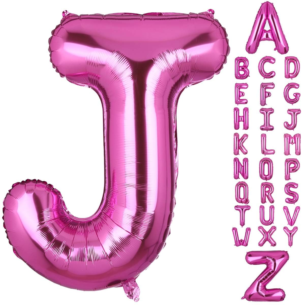 40 Inch Giant Pink Letter J Foil Helium Balloons Big Single Mylar Balloon Birthday Party Decoration Supply Baby Shower (Pink J)