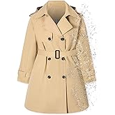 Betusline Girls & Women's Rain Jackets Waterproof Hooded Trench Coat,3 Years - Women 2XL