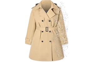 Betusline Girls & Women's Rain Jackets Waterproof Hooded Trench Coat,3 Years - Women 2XL
