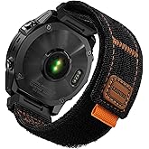 Abanen Denim Fabric Hook and Loop Sport Nylon Watch Band for Garmin Fenix 8 51mm / epix Pro 51mm / Instinct 3 50mm / Instinct 2X / Enduro/Fenix 7X /6X /5X