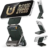 SUPCASE for MagSafe Wallet with Stand, Magnetic Wallet for Men, [Hold 5 Cards] [Adjustable Stand] [RFID Blocking] Phone Stand Credit Card Holder Tripod for iPhone 17/16/15/14/13/12 Series, Guldan