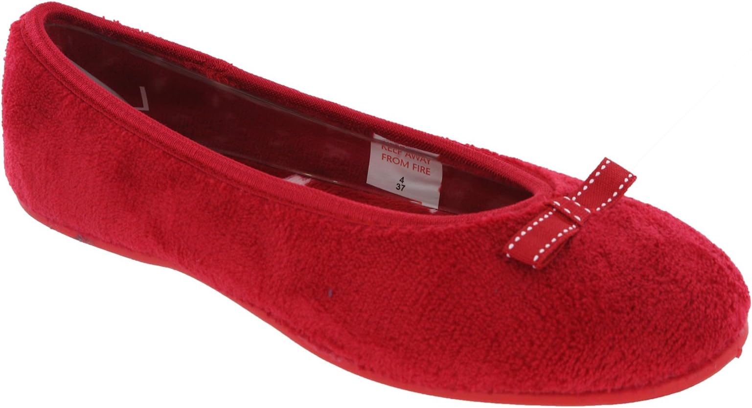 BHS Ballerina Bow Slippers Comfort Lightweight Washable Fabric Soft Star Padded