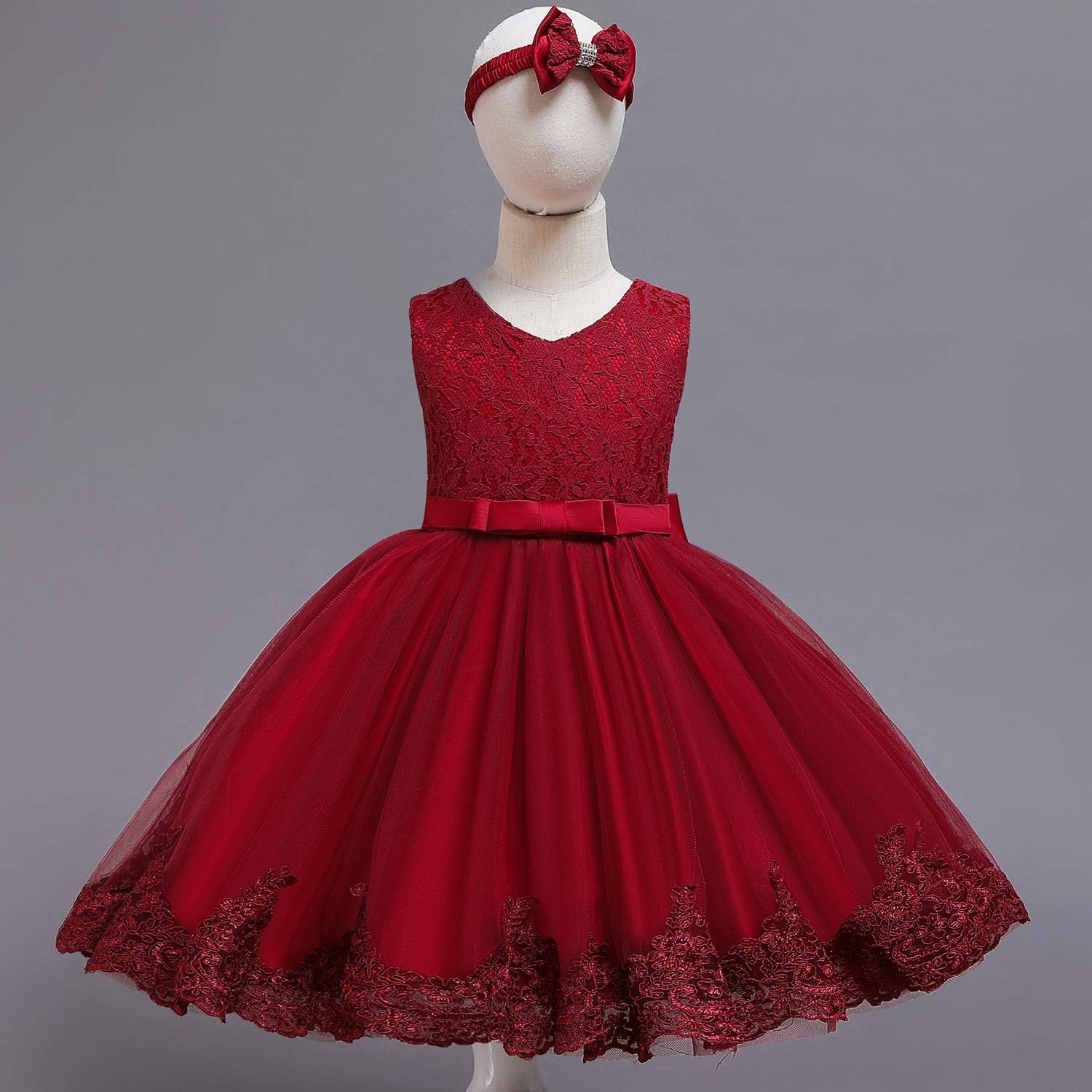 NNJXD Girls' Tulle Flower Princess Wedding Dress for Toddler and Baby Girl: Clothing