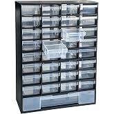 SUGOOE 33 Drawer Plastic Small Parts Organizer, Storage Bin with Drawers for Hardware, Parts, Crafts, Beads, 11.8 x 16.1 x 5.2 Inches (Black)