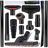 14Pcs Universal Vacuum Attachment Professional Shop Vac Accessories Wet Dry Vacuum Hose Adapter with Hair Brush Extension Wand Flexible Crevice Tool fit 2 1/2" to 1 1/4" and 1 7/8" to 1" Vacuum Hose