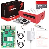 iRasptek Starter Kit for Raspberry Pi 5 RAM 8GB-Pre-Loaded 64GB Edition Pi OS (Red&amp;White Case)