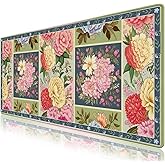 AIMSA Pink Desk Mat for Keyboard and Mouse, Large Mouse Pad, Floral Desk Pad, Anti-Slip XXL Big Mousepad with Stitched Edges for Computer Office Home