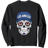 Los Angeles Mexican Sugar Skull Blue White Design Sweatshirt
