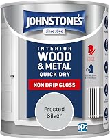 Johnstone's Wood Metal Paint Gloss Frosted Silver 750ml Water Based Quick Dry view 6