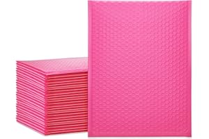 UCGOU Bubble Mailers 10.5x16 Inch Hot Pink 25 Pack Poly Padded Envelopes Large #5 Mailing Packages Opaque Packaging Postal Self Seal Adhesive Waterproof Boutique Shipping Bags for Clothes