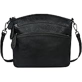 HESHE Crossbody Bags for Women Genuine Leather Purses with Multi-Pockets Vintage Ladies Small Shoulder Satchel Bag