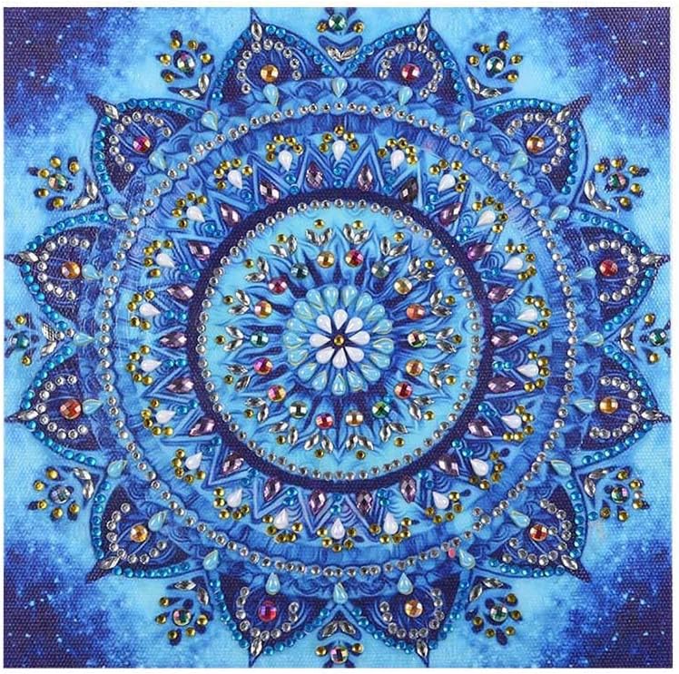 beautijiam 5d Diamond Painting Kits for Adults, Mandala Pattern Partial Multi-shaped Diamond Cross Stitch for Home Wall Decor 25x25cm