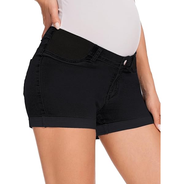 Pantaloncini Premaman In Denim - Con Fascia Elastica Sotto La Pancia, Comodi E Morbidi - Foto 11