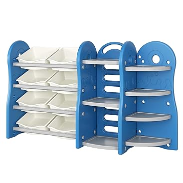 Homfa Kinderregal Spielzeugregal Bücherregal Aufbewahrungsregal Toy
