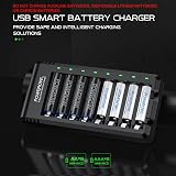 POWEROWL 8 Bay AA AAA Battery Charger USB High-Speed Independent Slots NiMH view 2