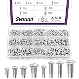 Swpeet 800Pcs M2 M2.5 M3 M4 × 6mm 8mm 10mm Solid