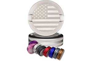 GAMEMEN America Snus Can | Knurling Metal Can for ZYN | Knurl Aluminum Holder for Pill | Smell Proof Snuff Box | Snus Container Cans | Nicotine Pouch Box | USA Gift (Silver)