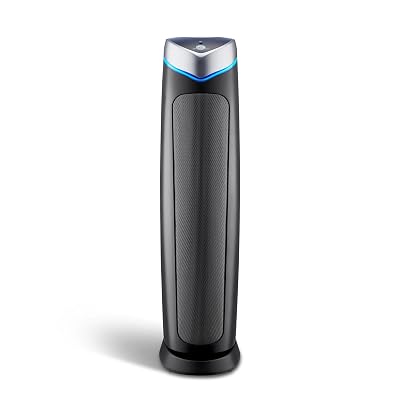 GermGuardian 5-In-1 HEPA Air Purifier for Home, Large Rooms Up To 915 Sq. Ft. with HEPA Pet Air Filter, UV-C Light & Odor Reduction, AC5250PT, 28" Tower, Gray