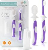 Cherish Baby Care 0-2 Years Toothbrush Kit 3-Pack Purple (Finger Silicone