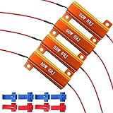 50W 6Ohm LED Load Resistors for 1157 BAY15D LED Turn Signal Lights (Fix Hyper Flash, Warning Cancellor) with 8pcs Quick Wire 