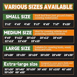 RAINDEWAY Tarps Heavy Duty Waterproof 8x10
