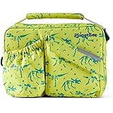 PlanetBox Insulated Lunch Bag &ndash; Banana Dino Edition Carry Bag with Pockets for Water Bottle and Snacks &ndash; Durable, Easy to Clean, and BPA Free