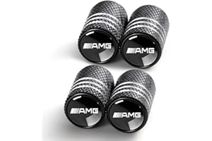 YUIQIEUY Tire Valve Stem Cap Cover for Mercedes Benz AMG Belt O-Ring Seal Corrosion Resistant,Tire Valve Stem Air Cap 4 Pack Black…