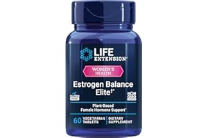 Life Extension Estrogen Balance Elite, Menopause Support Supplement, Hormone Balance, hot Flashes, Night Sweats, Vaginal Dryness, Gluten-Free, Non-GMO, Vegetarian, 60 Tablets.