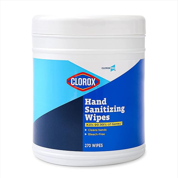 CLOROX PRO HAND WIPES IN RESEALABLE CANISTER, 270 CT | ALCOHOL FREE WIPES WITH BZK