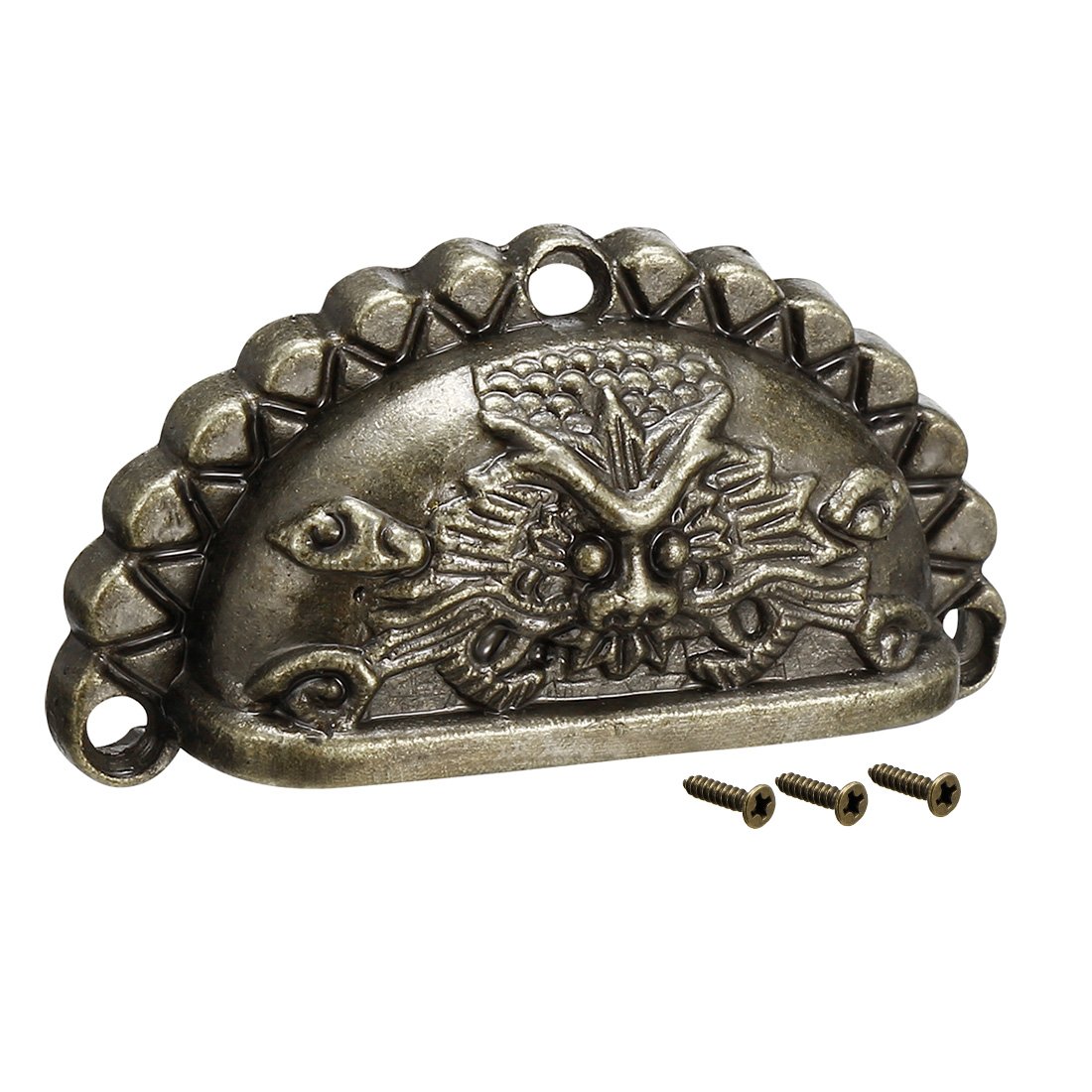 Sourcingmap Cup Pulls, Zinc Alloy Shell Pull Handles Bronze Tone for Dresser Kitchen Cabinet Drawer, 3.5" Length 1.77" Width,1-Pack