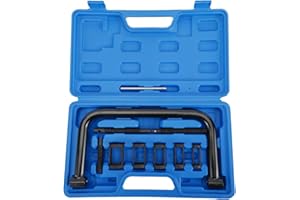 KUNTEC 10pcs Valve Spring Compressor Automotive Compression C-Clamp Tool Service Kit for Motorcycle, ATV, Car, Small Engine Vehicle Equipment (Blue)