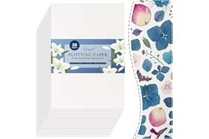 Happinit 20 Sheets A4 Size Blotting Paper for Flower Press, Large Blotter Paper for Flower Press, Herbarium Paper Craft, Flower Press Paper, Working with Flower Pressing Kit for Adults (20), 20 white