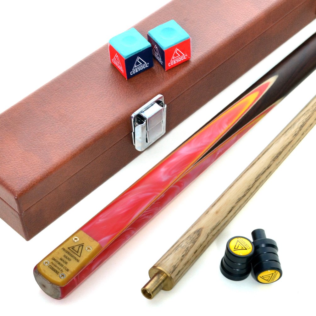 CUESOUL 57" 2 Piece Jointed Snooker/Pool Cue Hand-Spliced with Leatherette Cue Case(CSSC-D421)