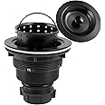 LQS Kitchen Sink Drain Assembly, Kitchen Sink Strainer with Deep Removable Waste Basket, Stainless Steel Sink Basket Strainer with Drain Assembly for 3-1/2-inch Sink Opening Size (Black)