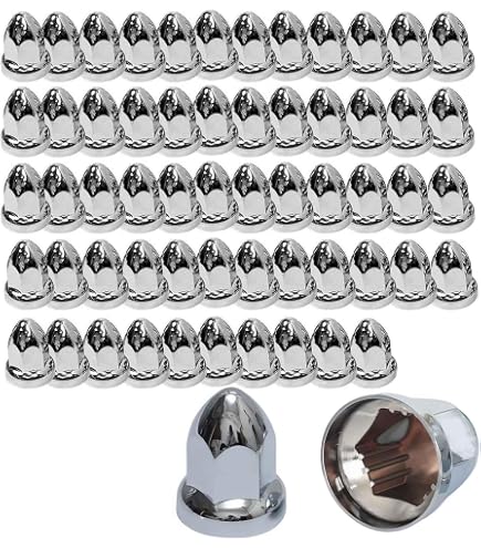 Lot De 5 Cache-Écrous à Crampons Chromés 33 Mm - Marque TORQUE - Neuf