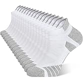 HuanHengOn Men's Black Affordable Ankle Socks 8 Pack - Breathable Cotton Cushioned Everyday Socks for Running