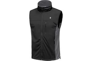 Little Donkey Andy Men's Softshell Vest, Lightweight Golf Vest Windproof Sleeveless Cycling Jacket for Running, Hiking