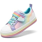 DREAM PAIRS Toddler Girls Shoes Rainbow Sneakers Casual School Walking Hook and Loop Footwear for Toddler/Little Kids
