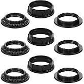Quadafy 9Pack Lamp Shade Rings 3Styles 2 Sizes Black E26/E27 | Socket Rings for Lamps, Threaded Reducers for Hanging Light Socket Shade Ring 1-3/8"&amp;1-1/2" Inner