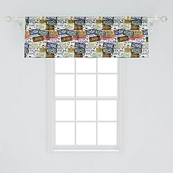Ambesonne USA Window Valance Pack of 2, Retro