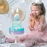 mciskin Frozen Glitter 3rd Birthday Candle Blue White Snowflake 3 view 6