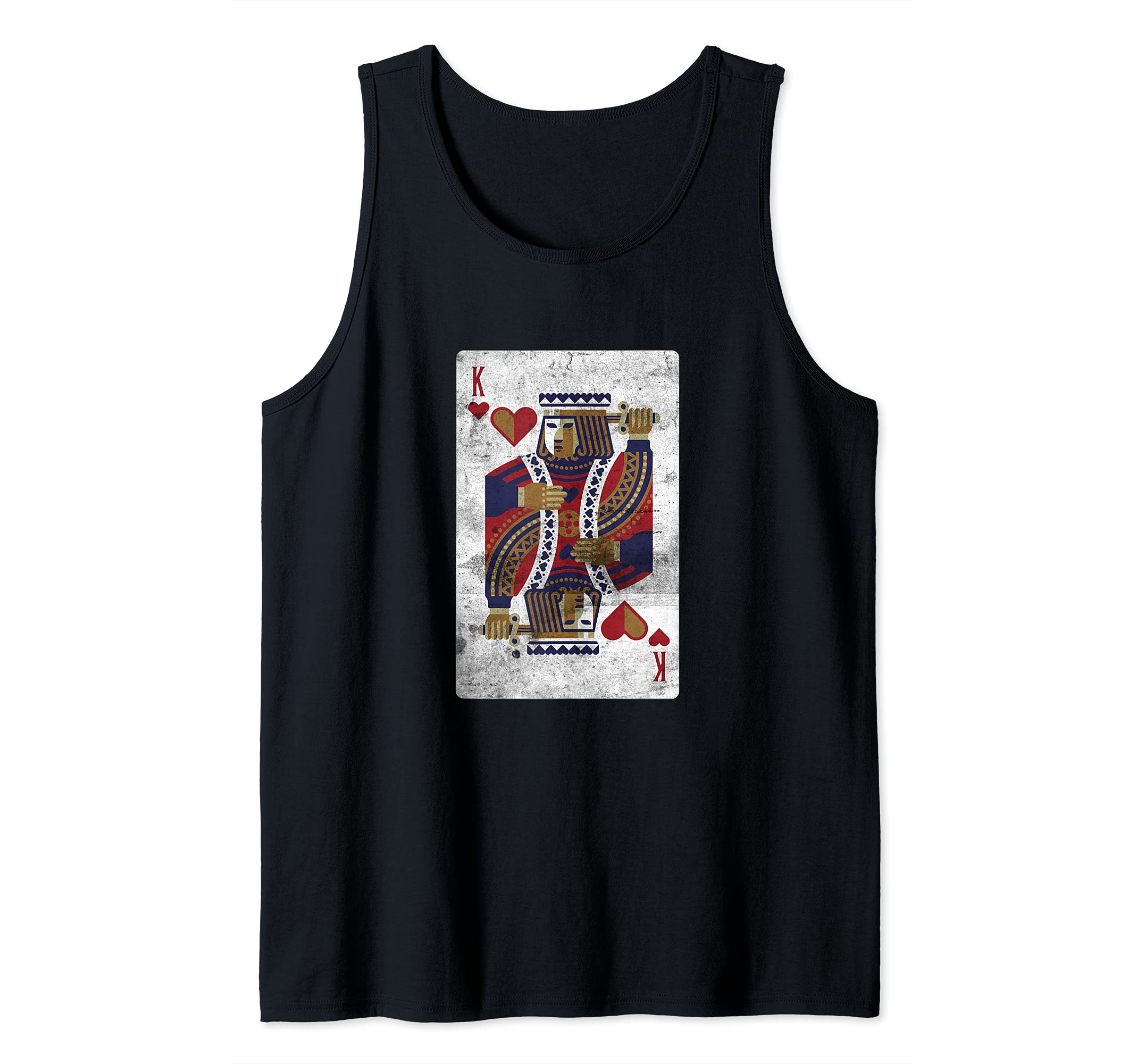 Mens Funny Poker Casino King Of Hearts Card Player Tank Top