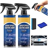 2PCS Car Coating Spray, Quick Effect Car Coating Spray, Quickly Coat Car Scratch Wax, Oil Film Emulsion Glass Cleaner