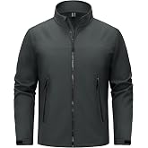 TACVASEN Men's Lightweight Softshell Jacket,Waterproof Windbreaker Coat | Breathable warm fleece|Multiple pockets|For tactical travel hiking skiing camping
