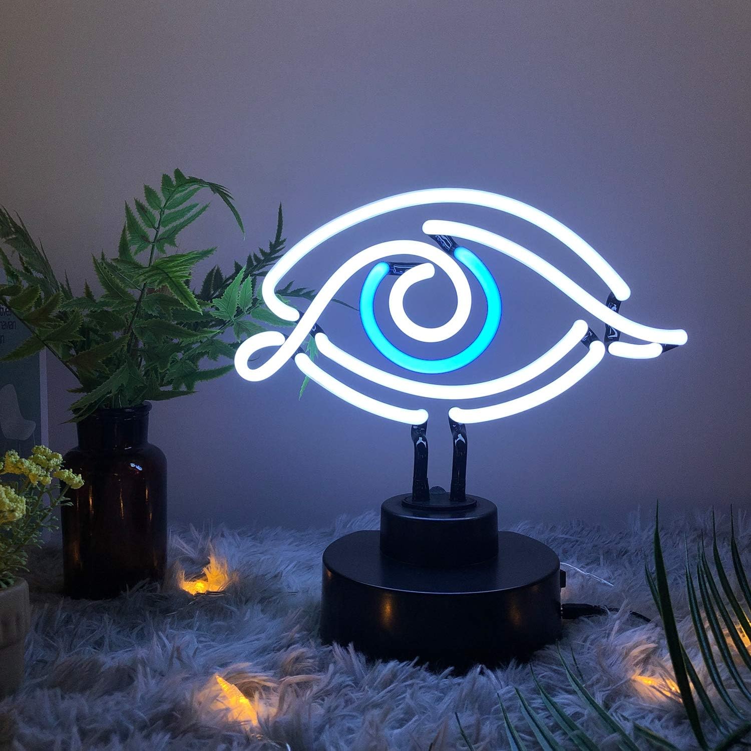 EETO NEON Blue Eye Neon Light, Real Glass Neon Sign, Handcrafted LED Neon Light Signs, Blue Eye Sign Shaped Decor Light/Table Light/Marquee Signs/Wall Decoration for Kids' Room Birthday Party Bar